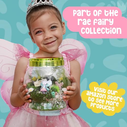 Amitié Lane Fairy Garden Kit - DIY Light Up Terrarium Kit for Kids - Fairy Gifts for Girls Ages 5, 6-8, Little Girl Toys, Crafts for Girls - Birthday Amitié Lane