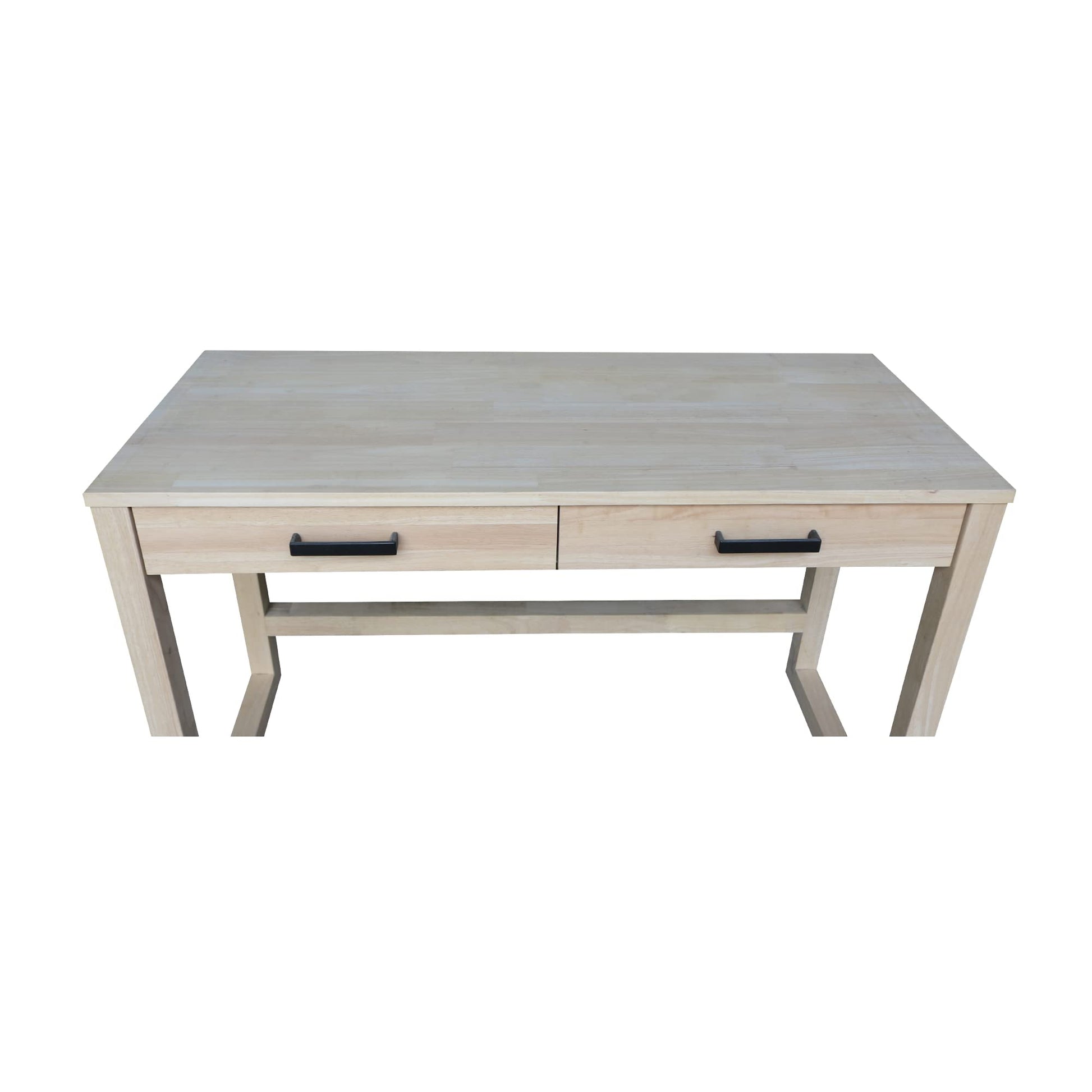 IC International Concepts International Concepts Carson Solid Wood Desk with Two Drawers, Unfinished - WoodArtSupply