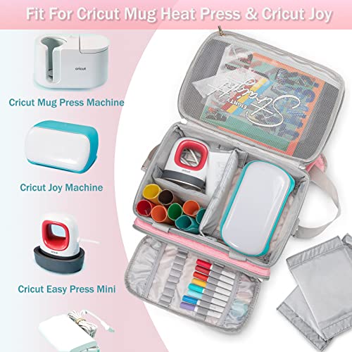 AMOIGEE Carrying Bag For Cricut Joy Machine, Cricut Easy Press Mini, Heat Press, Cricut Mug Press, Cricut Joy Case With Pockets for Cricut - WoodArtSupply