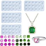 KuuGuu 4 PCS Gemstone Resin Molds Silicone,Resin Molds Jewelry,Resin Jewelry Casting Molds for Making Earrings KuuGuu