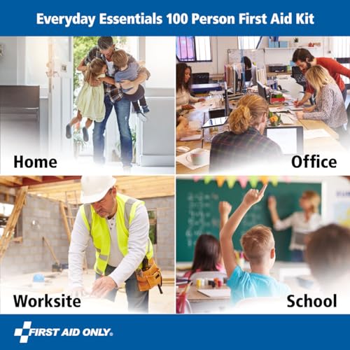 First Aid Only OSHA-Compliant All-Purpose 100-Person Emergency First Aid Kit for Home, Work, and Travel, 335 Pieces - WoodArtSupply