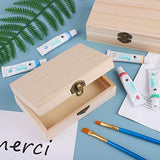 ADXCO 8 Pieces Unfinished Pine Wood Box with Hinged Lid Treasure Boxes with Locking Clasp Treasure Chest Decorate Wooden Boxes for DIY Crafting Gift ADXCO