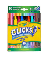 Crayola Clicks Washable Markers with Retractable Tips, School Supplies, Art Markers, 10 Count. Crayola