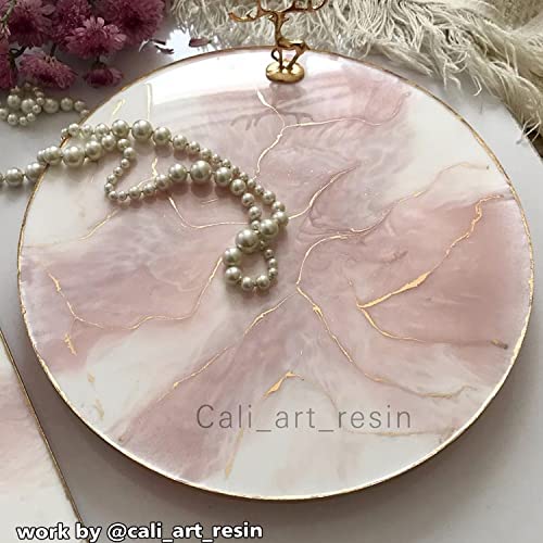 RESINWORLD 14" Round x 2" Deep XL Large Tray Mold, Shiny Silicone Tray Board Table Clock Mold for Epoxy Resin Casting, Floral Preservation Bouquet ResinWorld