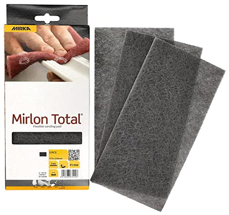 Mirka Mirlon Total Scuff Handsanding Pad non-woven/Ultra Fine Grit 1500/3 pieces / 4.5" x 9" / ‎18-118-448RP Mirka