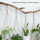 uxcell 1Pcs 125mm(5-inch) Natural Wood Rings, 15mm Thick Smooth Unfinished Wooden Circles for DIY Crafting, Knitting, Macrame, Pendant uxcell