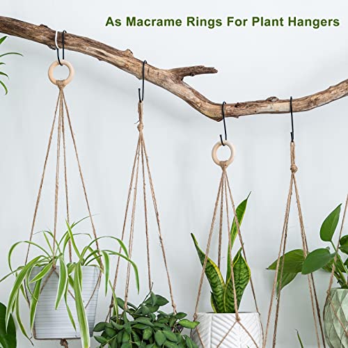 uxcell 10Pcs 85mm(3.3-inch) Natural Wood Rings, 10mm Thick Smooth Unfinished Wooden Circles for DIY Crafting, Knitting, Macrame, Pendant uxcell