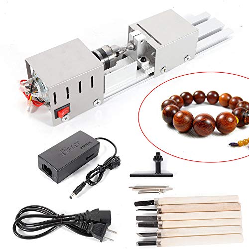 BACHIN Mini Lathe Beads Polisher Machine Diy Machining for Table Woodworking Wood DIY Tool Lathe Standard Set - WoodArtSupply