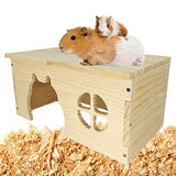 Wooden Guinea Pig Hideout, Chinchilla House, Baby Rabbit House, Dwarf Bunny Hut Hideout Wood, Small Animal Hideout for Rats, Hedgehog CAREUPET