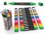 Acrylic Markers, Paint Pens Assorted Vibrant Markers for Rock Painting, Canvas, Glass, Mugs, Wood, Ceramic, Fabric, Metal, Scrapbooking. Non Toxic, TOOLI-ART