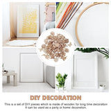 Happyyami 100pcs Unfinished Wood Cutouts Wooden Flower Butterfly Bird Embellishments Table Confetti Rustic Wedding Decorations DIY Wood Craft Happyyami