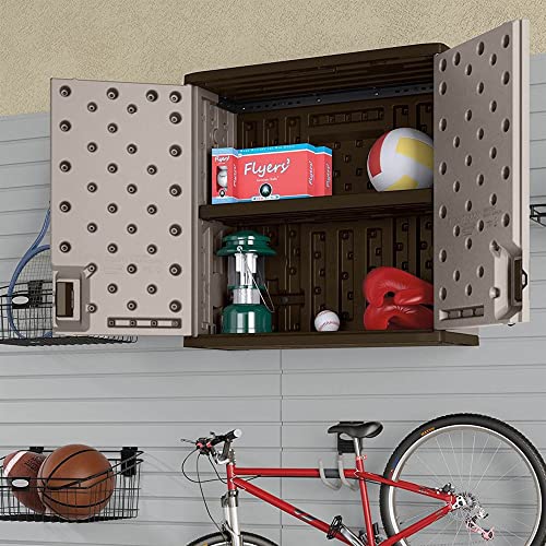 Suncast BMC3000 Cabinet-Resin Construction for Wall Mounted Garage Storage, 30.25" Organizer, Silver/Platinum Suncast