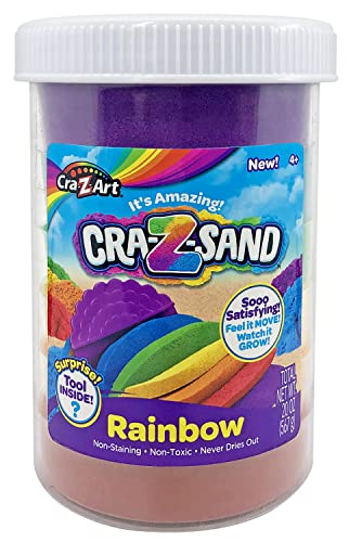 CRA-Z-Sand Rainbow Sand Jar with Bonus Surprise Tool Inside, Shape, Mold and Slice It, Fun Sensory Toy for Ages 4 and up Cra-Z-Art