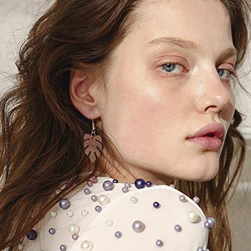 OLYCRAFT 190Pcs Resin Wooden Earring Pendants Natural Wood Resin Charms Resin Walnut Wood Jewelry Findings for Necklace and Earring Making - 15 OLYCRAFT