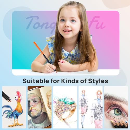 TongFu Color Pencil Set, 72 Colored Pencils for Adult Coloring Books, Oil  Based Soft Core, Coloring Pencils for Sketching, Shading, Blending, Drawing