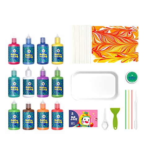 Hydro Dip Kit Practical Ability Water Marbling Paint Vibr Colors Simple Steps for Crafts (12 Colors) DOACT