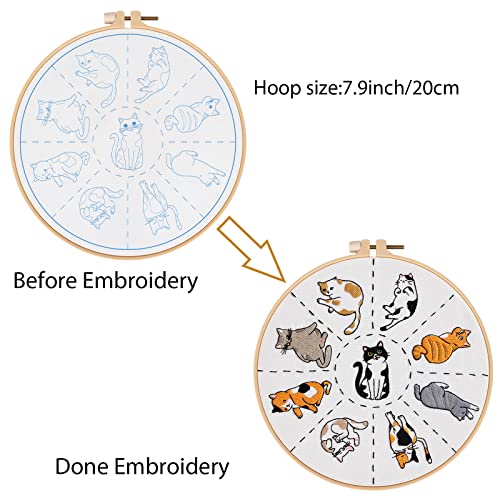 Louise Maelys Starter Embroidery Kits DIY Full Range Easy Needlepoint Cross  Stitch Kits for Adults, Beginners with Stamped Animal Pattern,Fox