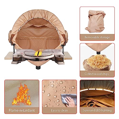 GARVIN Miter Saw Dust Collection Hood with Light, Dust Solution for Table Miter Saw, Chop Saw Hood Dust Collector Attachment, Accessory Holes, with Garvin