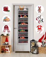 ULG 1 Pack Over Door Organizer with 5 Large Pockets 10 Mesh Side Pockets, 44 lbs Weight Capacity Hanging Storage Organizer with Clear Window Kids ULG