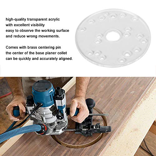 Universal Router Base Plate Compatible with Ryobi, Woodworking Auxiliary Tool with Centering Pin Screws Walfront