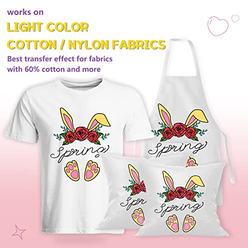 HTVRONT Heat Transfer Paper for Light T Shirts -30 Pack 8.5x11" Printable Heat Transfer Vinyl for Inkjet Printer, Easy to Use,Iron on Transfer Paper HTVRONT