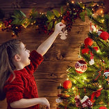 SEWACC 40Pcs Wooden Deer Head Christmas Ornaments Hanging Wooden Blank Reindeer Pendant DIY Unfinished Christmas Tree Hanging Slices with Ropes for SEWACC