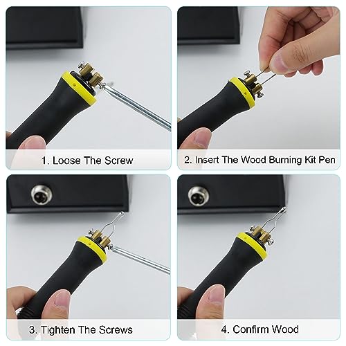 Professional Wood Burning Kit, Wood Burner Machine Pyrography Woodburning Tool for Beginners Adults (Sigle Pen Wood Burning Kit) ACRSIKR