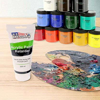 U.S. Art Supply Acrylic Retarder Acrylic Medium, 200ml Tube (6.7 Ounces) - Mixed with Color gives you longer Working Times