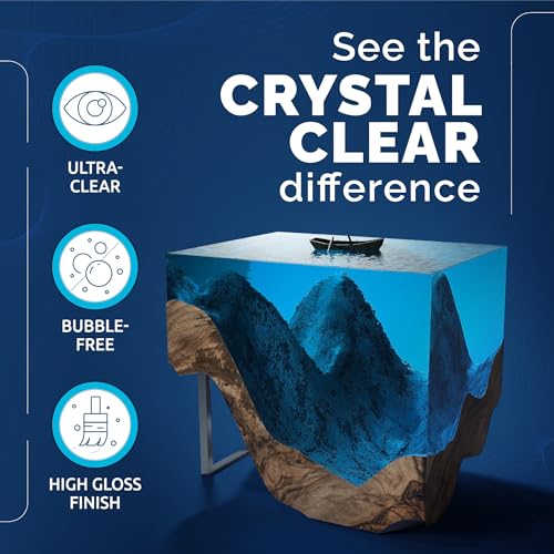 Craft Resin Deep Pour Epoxy Resin 51 Oz Kit - 2-4" Pour Depths Crystal Clear Casting Resin for River Table, Mold, Flower and Wood - Bubble Free, Craft Resin