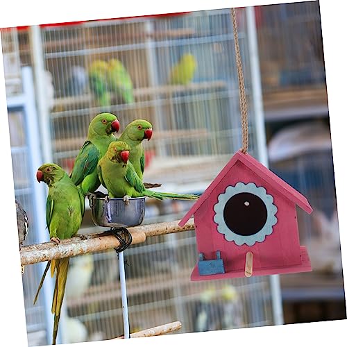 Kisangel Wooden Bird House Bird Nest Craft Bird House Unfinished Birdhouses Mini Bird Wood Bird Cage House Wooden Bird Nest Hanging Bird House Wood Kisangel