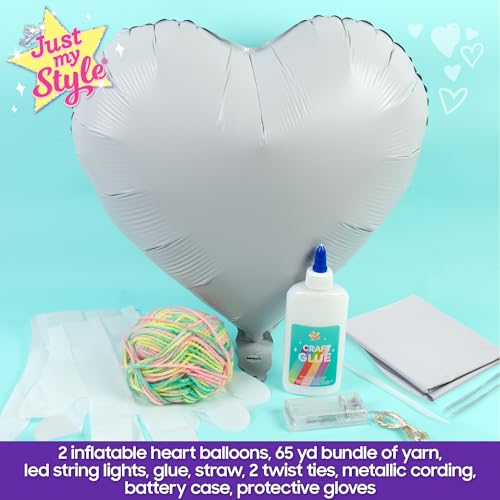 Just My Style Light-Up String Art, Makes Large Light-Up Heart Lantern, 20 Multi-Colored LED Bulbs, Crafts for Girls and Boys Ages 8-12, DIY Arts and