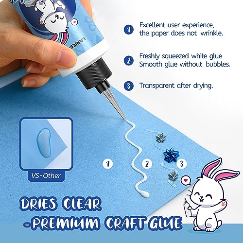 Buy 4oz Craft Glue & Precision Tips, Strong Tacky Glue, Craft Glue Bottles  with Fine Tip, Craft Glue Quick Dry Clear, Fabric Glue Permanent for Art  Glitter Glue/Paper Crafting Scrapbooking/Card Making/Etc Online
