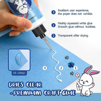  Craft Glue 4oz & Precision Tips, Craft Glue Bottles with Fine  Tip, Craft Glue Quick Dry Clear, Strong Tacky Glue, Fabric Glue Permanent  for Paper Crafting Scrapbooking/Card Making/Etc : Arts, Crafts