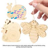 VOSAREA 20pcs DIY Pendant Wooden Cutouts for Crafts Wood Cutouts Decorative Cutouts Ornament Unfinished Wood Crafts Wooden Snail Embellishments VOSAREA