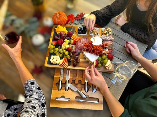 Personalized Charcuterie Board Set/19pcs Cheese Board And Knife Set, Realtor Closing gift, Custom Charcuterie board, Wedding Gift WoodArtSupply