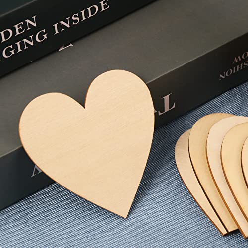 Wood Heart Cutouts, 200 PCS 3.15 Inch Unfinished Wooden Hearts for Guest  Book for DIY Crafts, Wedding Decor, and Valentine's Day Ornaments, by