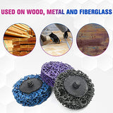 12 Pack 2 Inch Quick Change Stripping Disc Easy Strip and Clean Discs with 1 Disc Pad Holder, Non Woven Silicon Coarse Grinding Discs Set, Paint and Urhelper