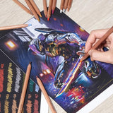 LIGHTWISH Professional Colored Charcoal Pencils,24 Colors Pastel Chalk Pencils Set in Gift Metal Box,for Beginners Adults Artists Shading Drawing LIGHTWISH