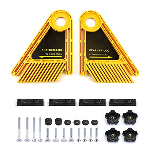 Evwoge Feather Loc Board Set for Woodworking Table Saws Engraving Machine Double Featherboard Push Block for Workbenches