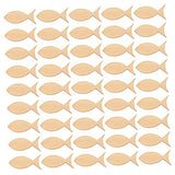 NOLITOY 100 Pcs Wooden Solid Fish Wooden Fish Cutouts Unfinished Wooden Chips Fish Unfinished Wood Decked Pendants Ocean Decor DIY Graffiti Wooden NOLITOY