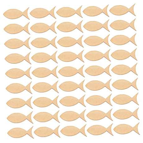 NOLITOY 100 Pcs Wooden Solid Fish Wooden Fish Cutouts Unfinished Wooden Chips Fish Unfinished Wood Decked Pendants Ocean Decor DIY Graffiti Wooden NOLITOY