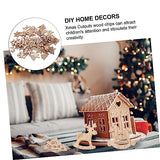 Anneome 54pcs Christmas Wood Chips Wooden Ornaments Christmas Decorations Kids Wooden Toys Kidcraft Playset Unfinished Xmas Cutouts Wooden Snowflake Anneome