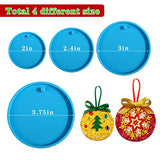 Juome Christmas Ornaments Resin Molds Silicone, 4 Pcs Round Shape Pendant Christmas Molds for Epoxy Resin, DIY Crafts Keychain Making Christmas Tree Juome