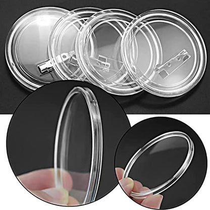 30 Pcs 2.36'' Pin Button Badge Acrylic Clear Pin Buttons Blank Badge Making Kit Acrylic Badge Maker for Craft DIY Kids' Paper Craft Activities etc - WoodArtSupply