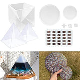 ResinWorld Rune Set Mold for Resin + 2Pcs Inner Pyramid Silicone Molds with 1Pcs Plastic Frame ResinWorld