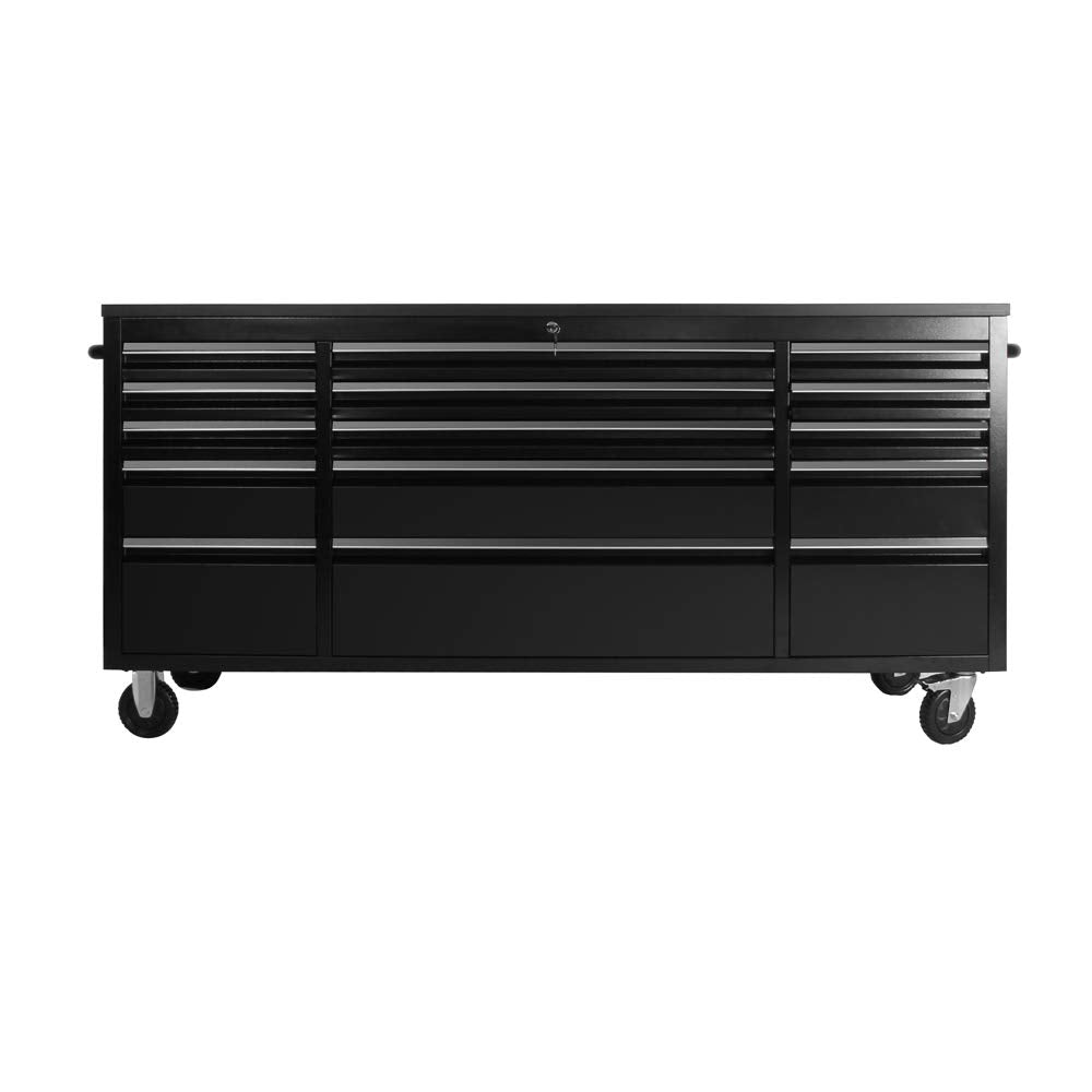 CT 72-inch Rolling Tool Chest with 15 Drawers, Mobile Workbench, Assembled Large Tool Box Storage Cabinet with Wheels for Garage Workshop in Matte