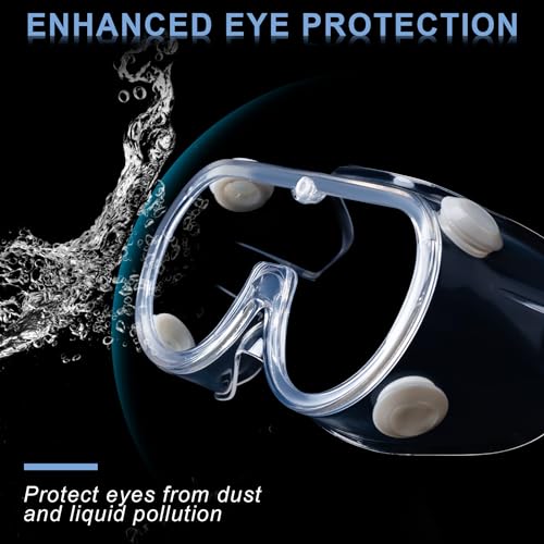Honmein 2-Pack Safety Goggles, Anti-Fog Lab Goggles, Over Glasses Safety Glasses for Chemistry Lab, Mowing, Woodworking, Painting, Construction, Honmein