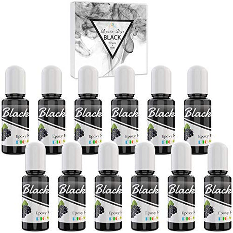 Black Epoxy UV Resin Pigment - 4oz Black Liquid Epoxy Resin Color Dye for Epoxy Resin Art, UV Resin DIY Jewelry Making - Concentrated Epoxy Colorant DecorRom