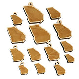 Georgia State Silhouette Mini Wood Shape Charms Jewelry DIY Craft - 20mm (15pcs) - No Hole Sniggle Sloth