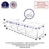 Marketing Holders 2 Pack Slatwall Acrylic Retail Tray Four Compartment 15.75" Wide x 4.75" Deep Clear Product Merchandise Storage Organizer for Marketing Holders